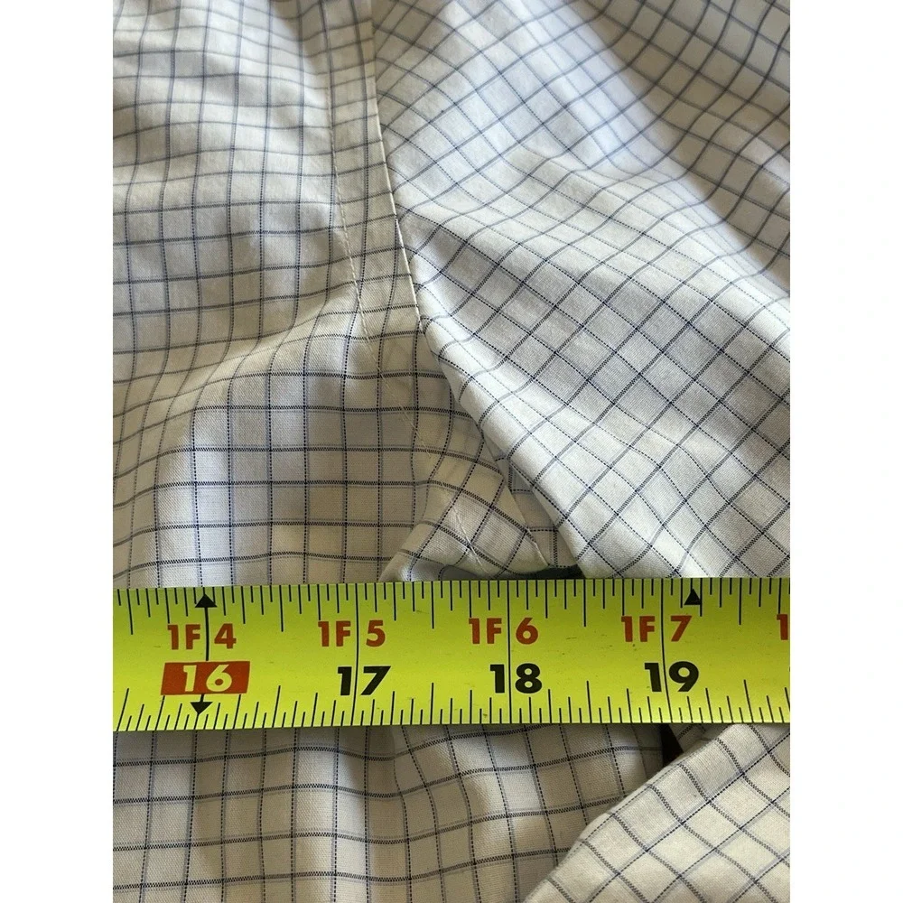 Banana‎ Republic Men's Sz M Slim Fit Non Iron Dress Shirt Blue Box Plaid Cotton